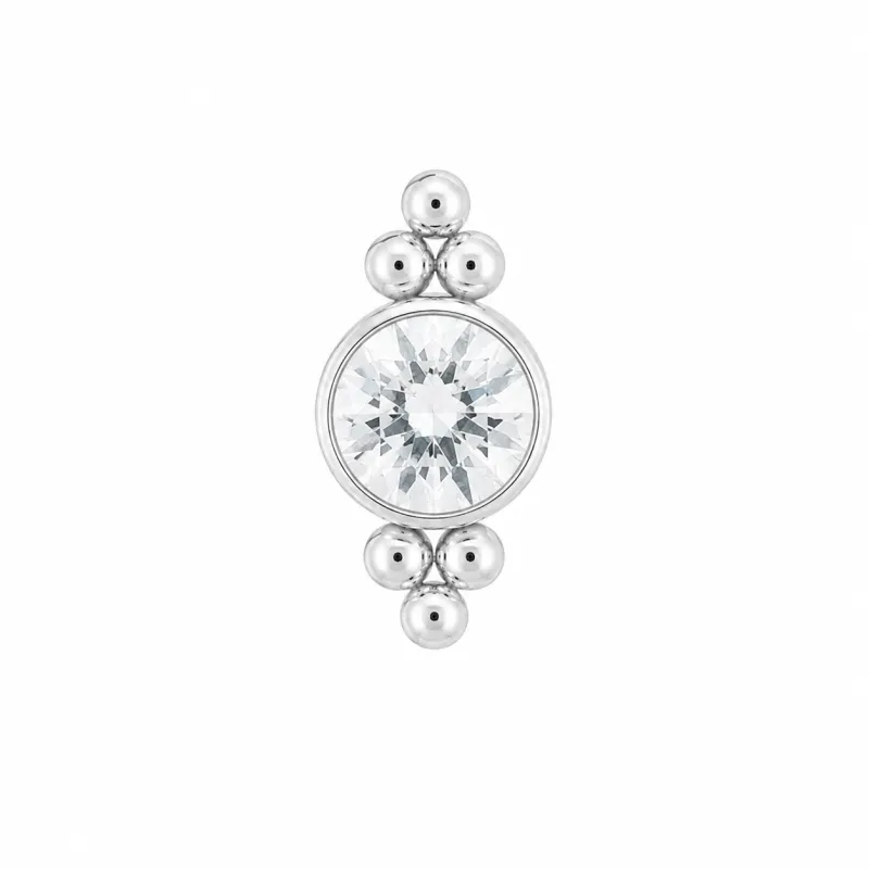 Leroi Titanium Captive Bead 11HC-6A - White CZ