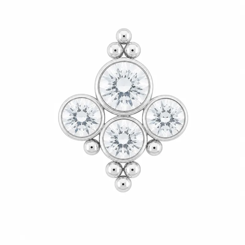 Leroi Titanium Captive Bead 4HC-8 - White CZ