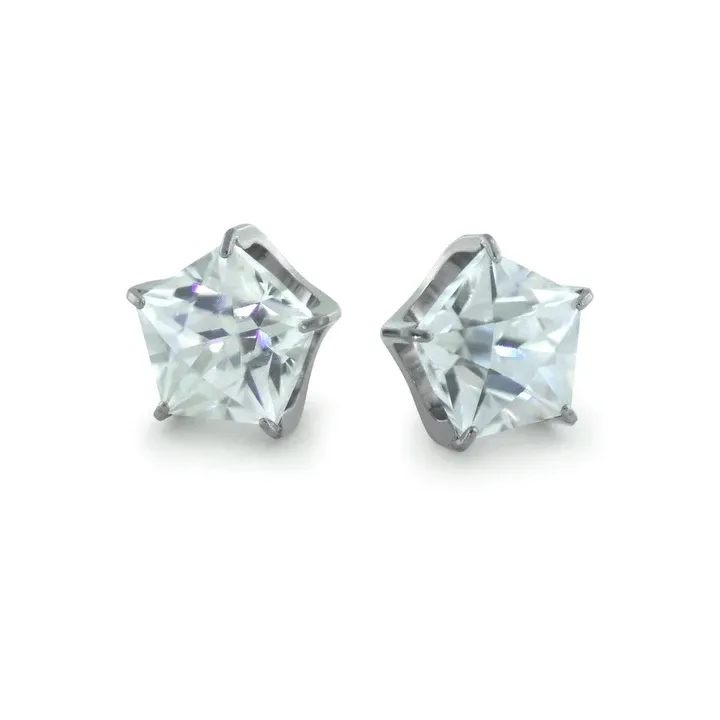 Neometal Threadless Pentagon - White CZ