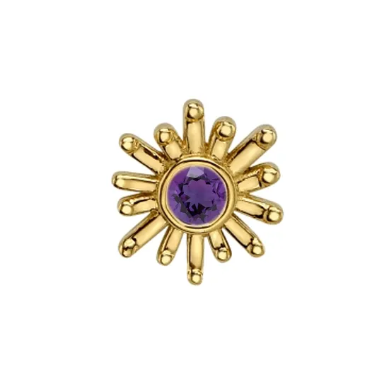 BVLA 14K Solid Yellow Gold Threadless Sunray - Amethyst BVLA 14K Solid Yellow Gold Threadless Sunray - Amethyst