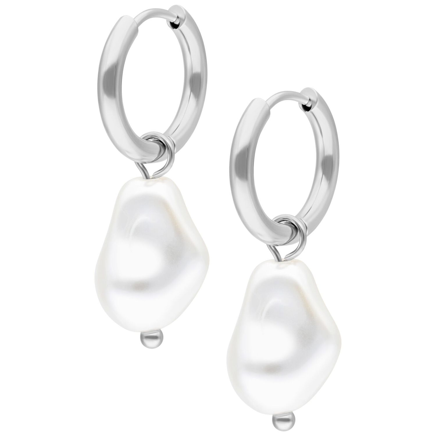 Little Hoops - Baroque Synthetic Pearl Little Hoops - Baroque Synthetic Pearl