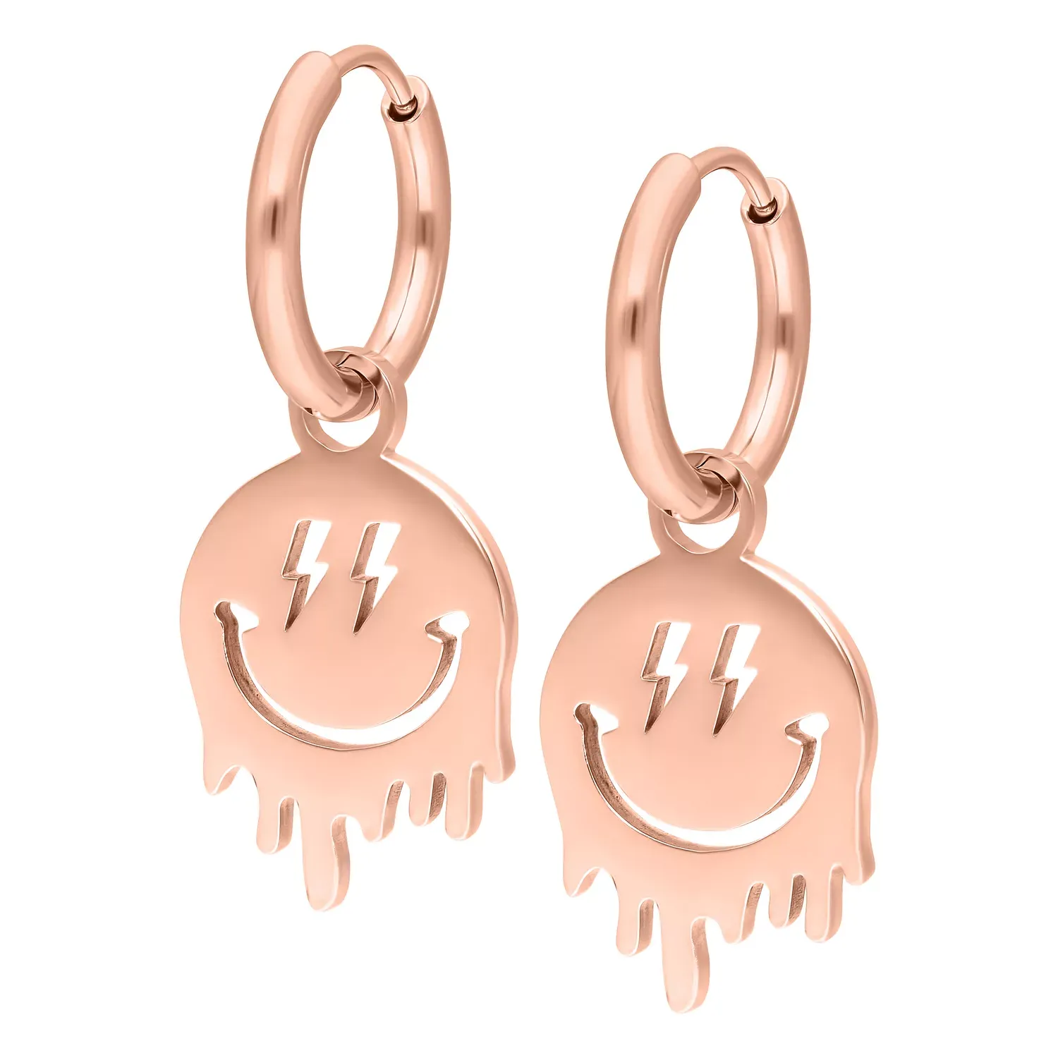 Little Hoops - Rosegold Smiley Little Hoops - Rosegold Smiley