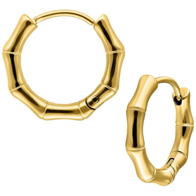 Little Hoops - Gold Bamboo Little Hoops - Gold Bamboo