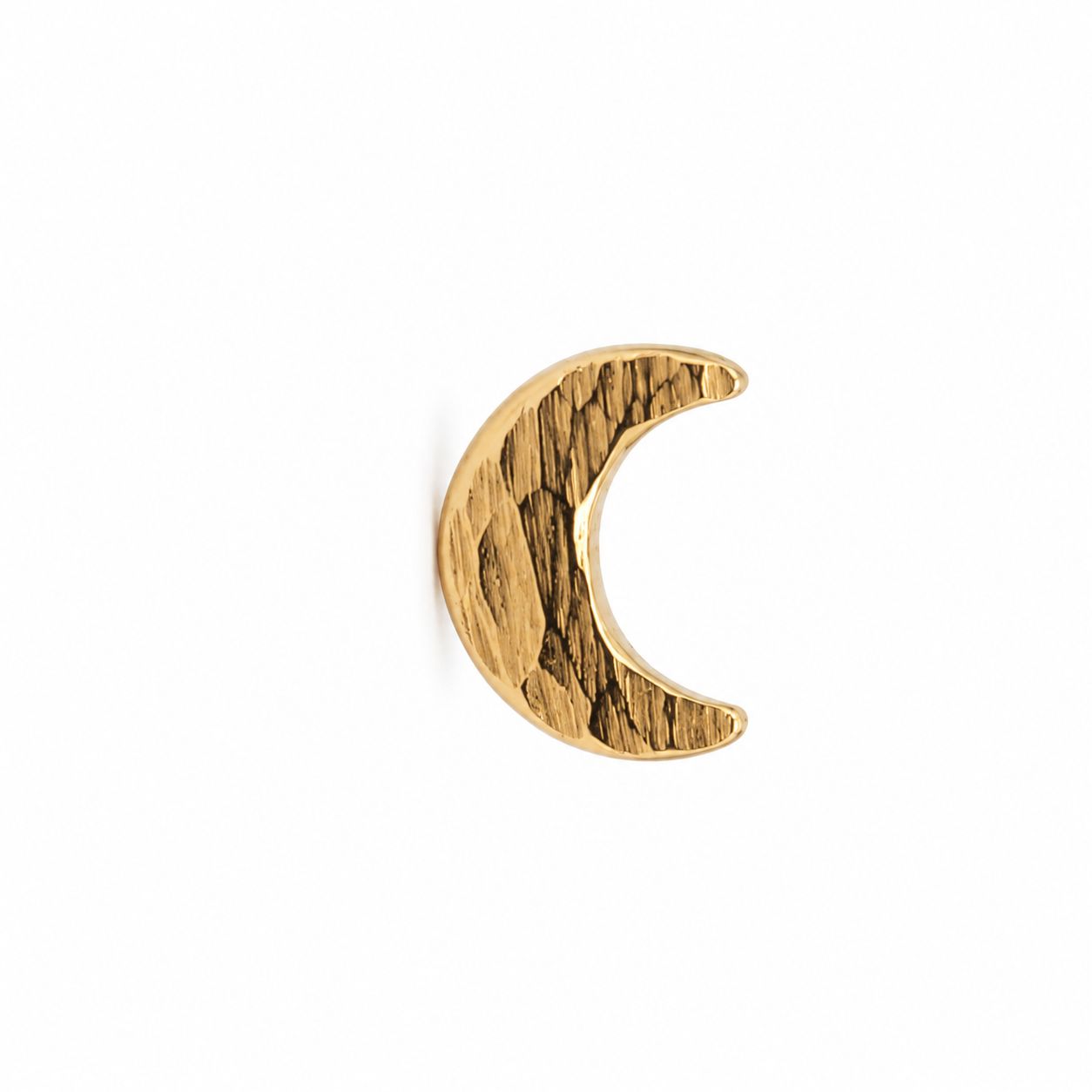 Alchemy Adornment 14K Solid Yellow Gold Moon 3,1x4,2 mm - Bark texture