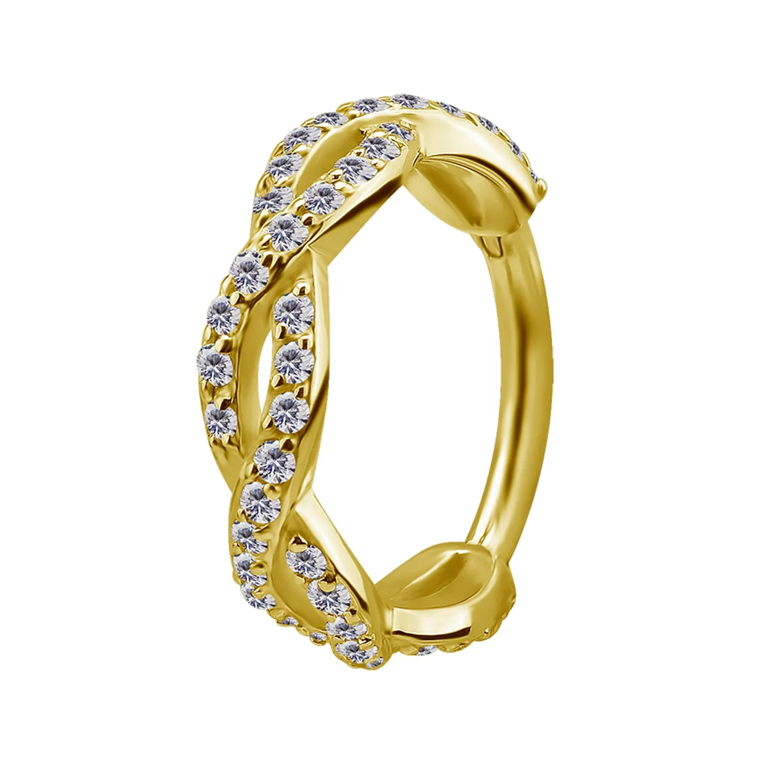 18K Solid Yellow Gold Gem Chain Clicker Ring 18K Solid Yellow Gold Gem Chain Clicker Ring