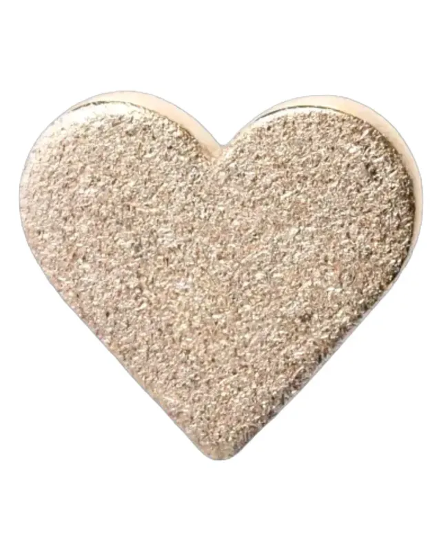 Alchemy Adornment 14K Solid Yellow Gold  threadless Heart end - 4x3.5mm - Sandblasted Finish