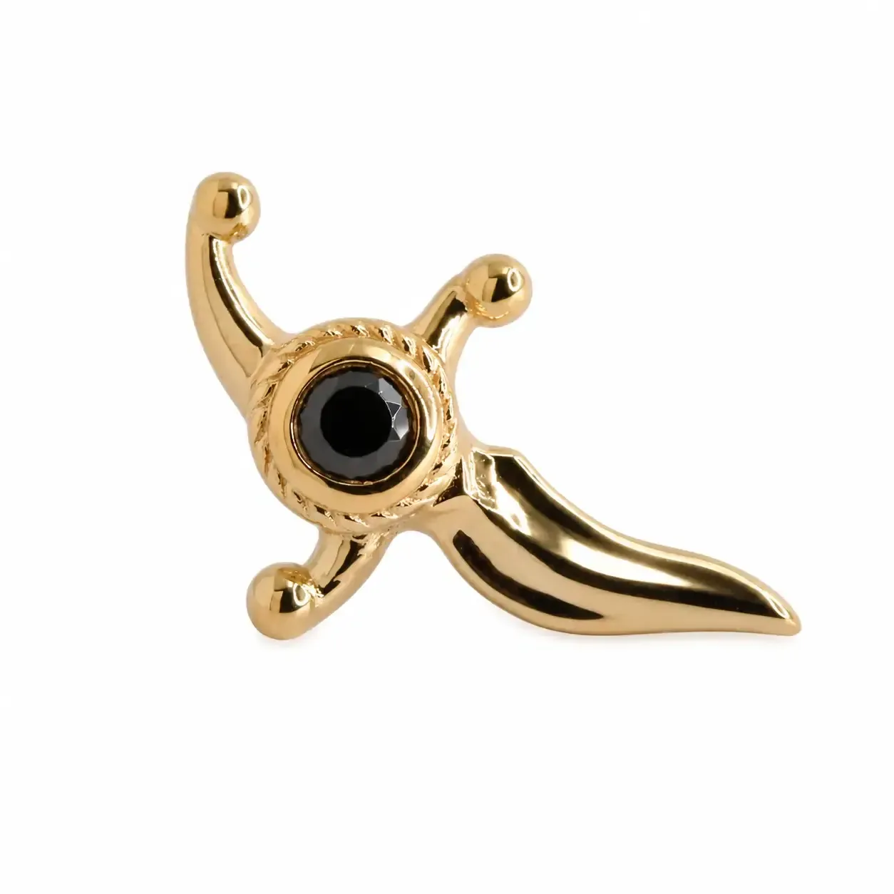 Alchemy Adornment 14K Solid Yellow Gold Gem Dagger Threadless End 12x7mm - Right Alchemy Adornment 14K Solid Yellow Gold Gem Dagger Threadless End 12x7mm - Right