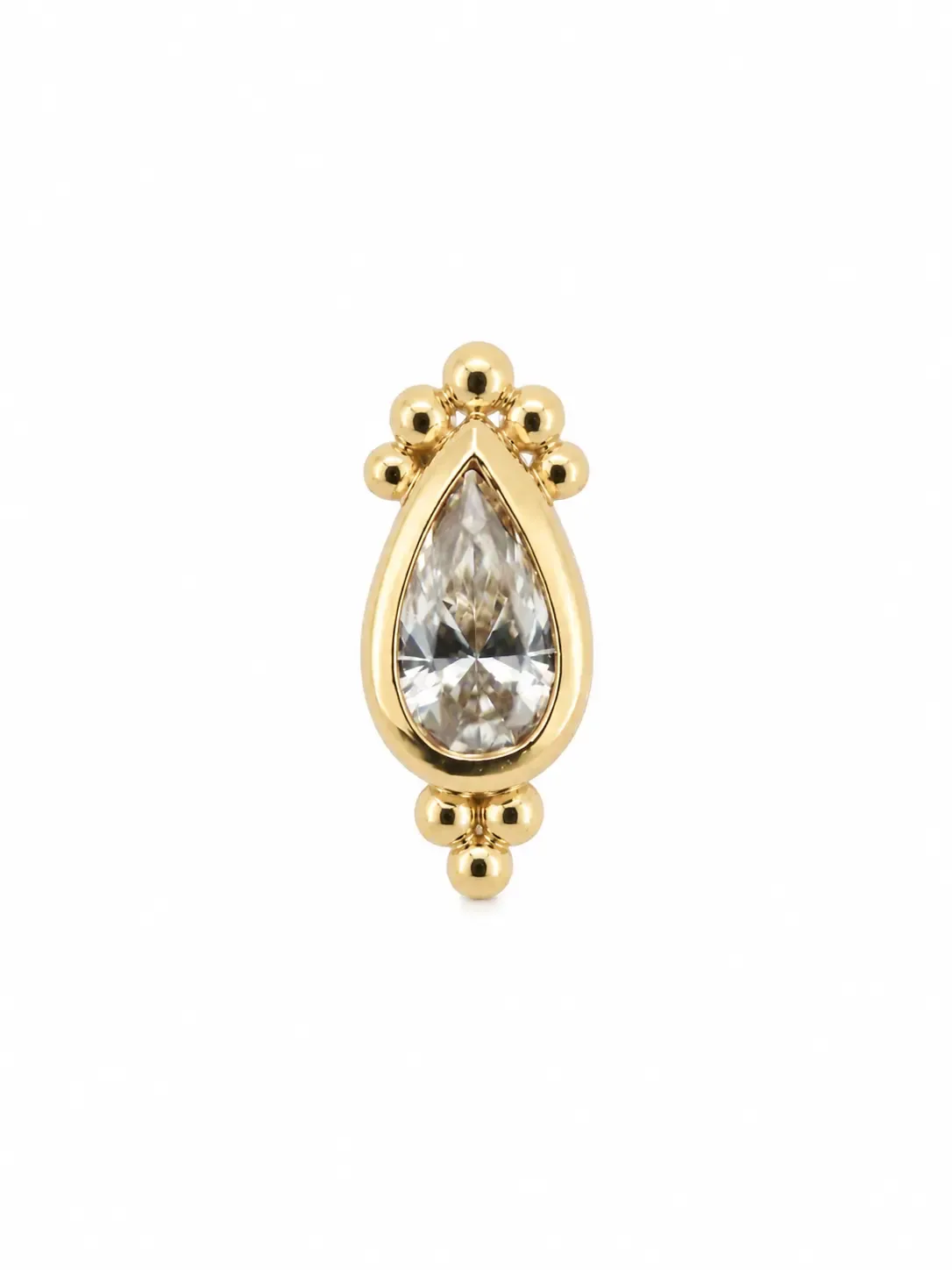 Alchemy Adornment 14K Solid Yellow Gold Amrit threadless end