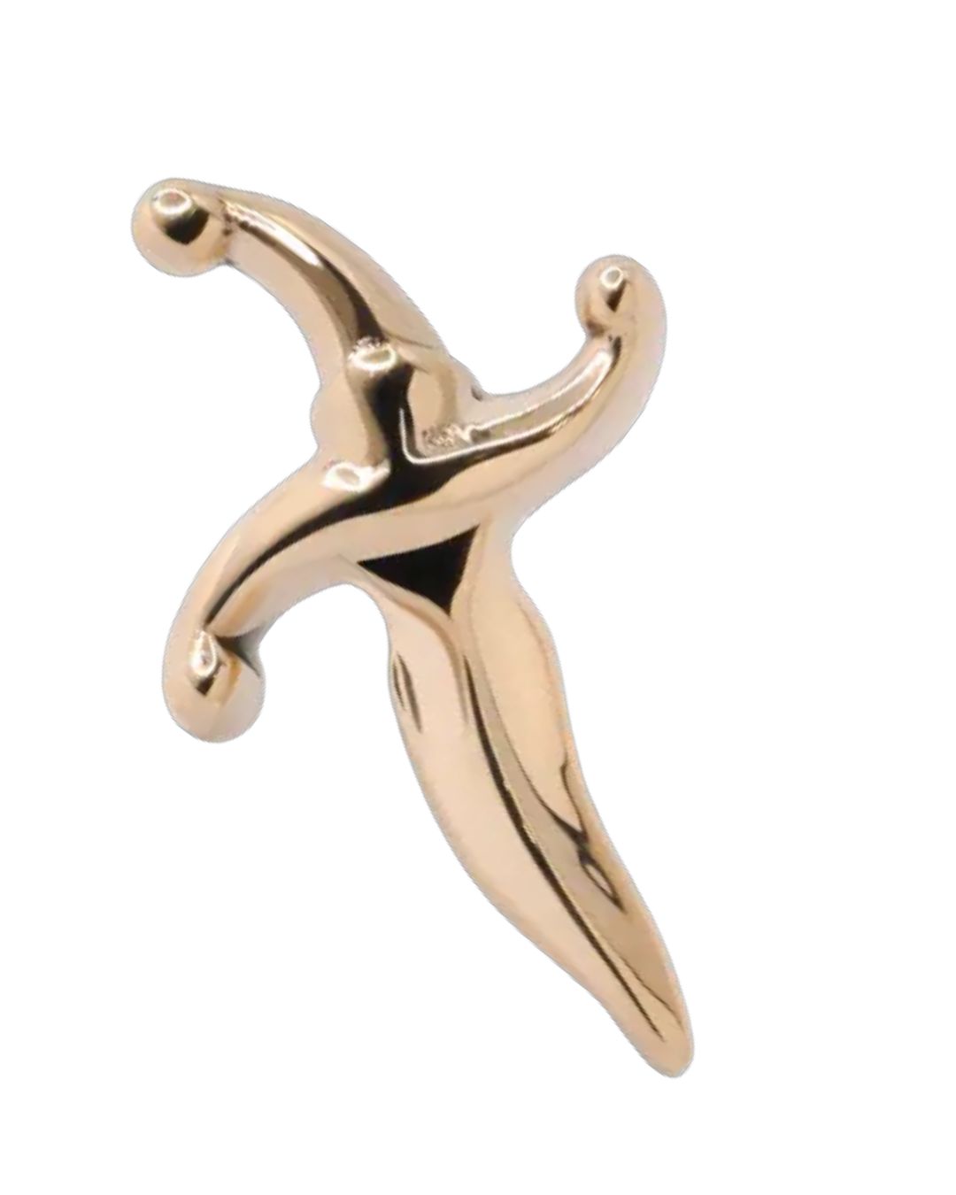 Alchemy Adornment 14K Solid Yellow Gold Blade threaded end 8x5mm - Right
