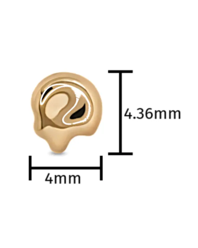 Alchemy Adornment 14K Solid Yellow Gold Threadless End - 4mm Lucid Disk