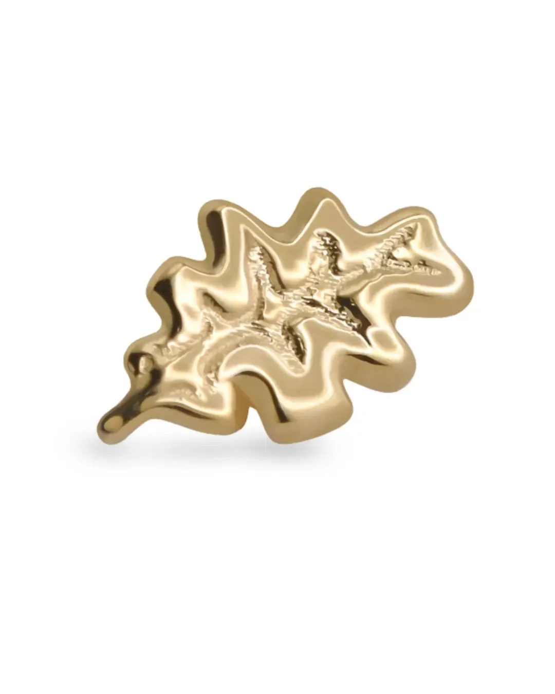Alchemy Adornment 14K Solid Yellow Gold 1mm/1.2mm Threaded End - Oak Leaf Alchemy Adornment 14K Solid Yellow Gold 1mm/1.2mm Threaded End - Oak Leaf