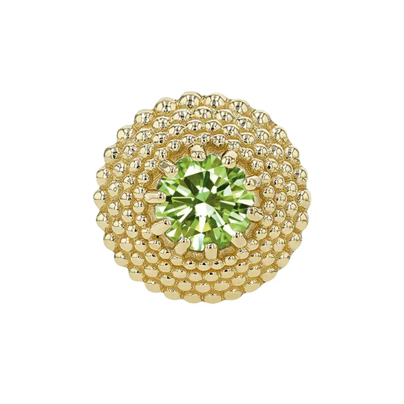 14K Solid Yellow Gold Threadless Gem Hera End - 1,5 mm Peridot