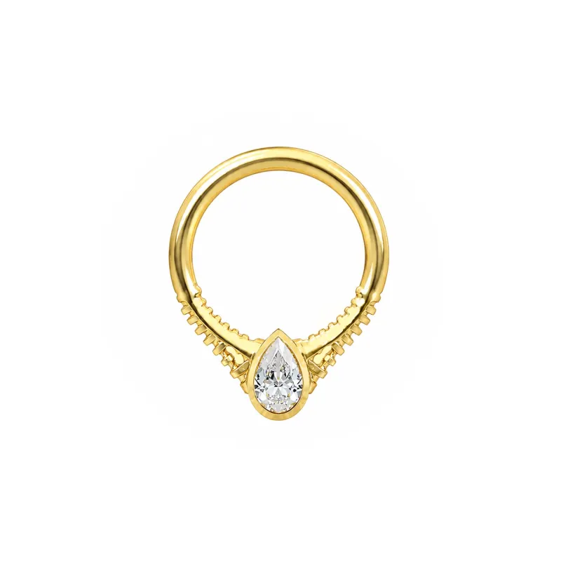 Anatometal 18K Solid Yellow Gold Puma Seam ring 1 x 7,1 mm - White Cubic Zirconia