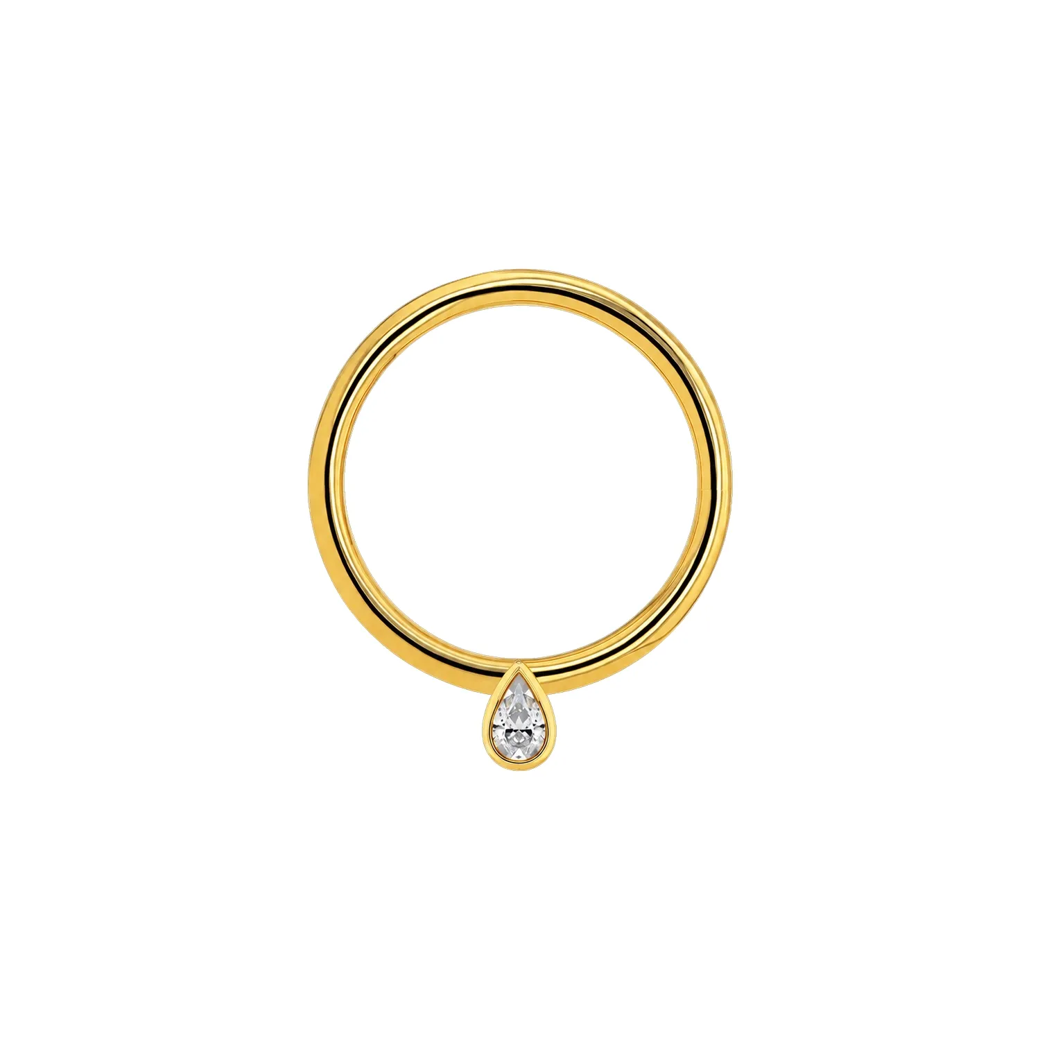 Anatometal 14K Solid Yellow Gold Pear Seam ring 1.2 x 7,1 mm - White Cubic Zirconia Anatometal 14K Solid Yellow Gold Pear Seam ring 1.2 x 7,1 mm - White Cubic Zirconia