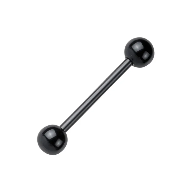 Bioplast Black Barbell With Acrylic Balls Retainer - 1.6 mm