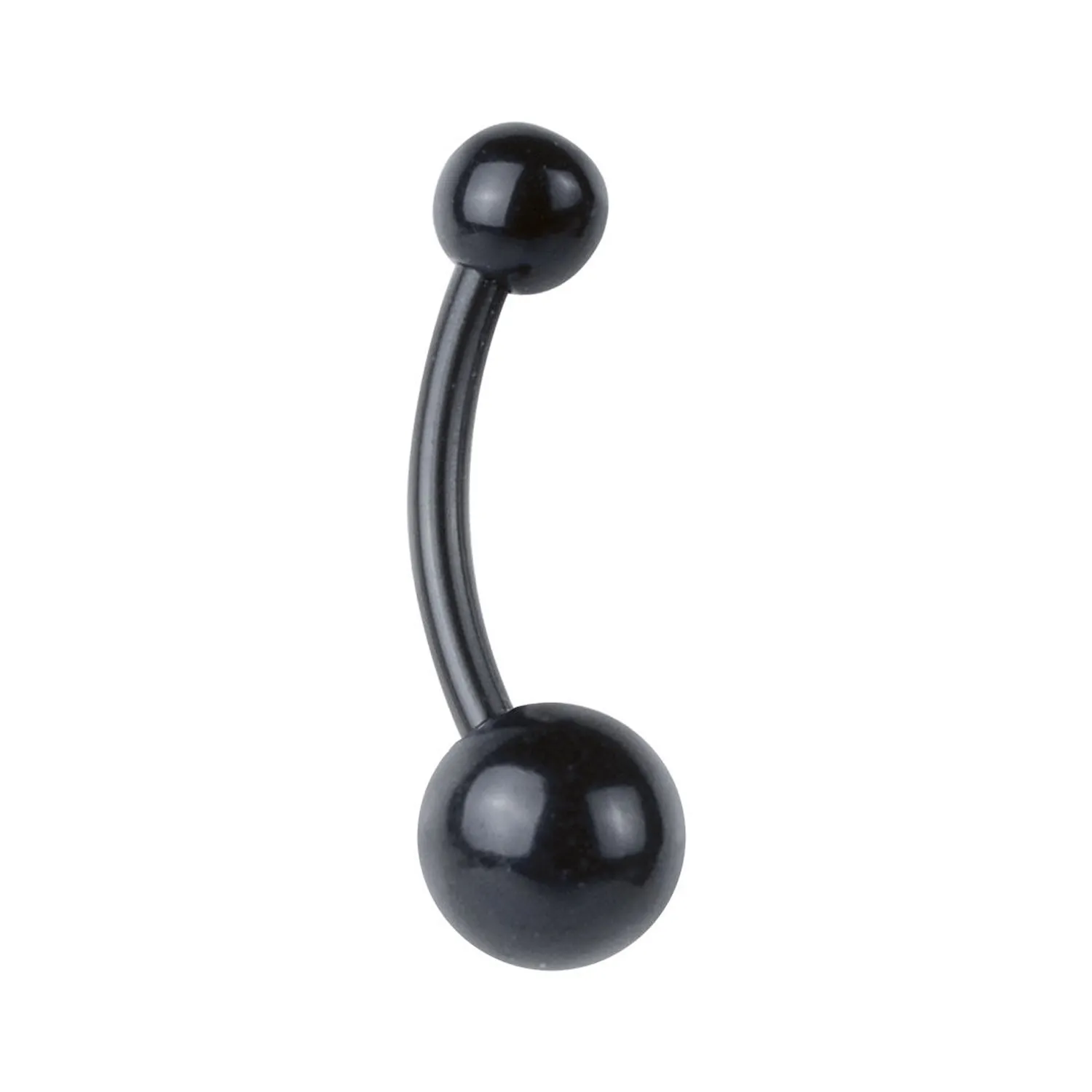 Bioplast Black Navel Curve With Acrylic Balls Retainer - 1.6 mm