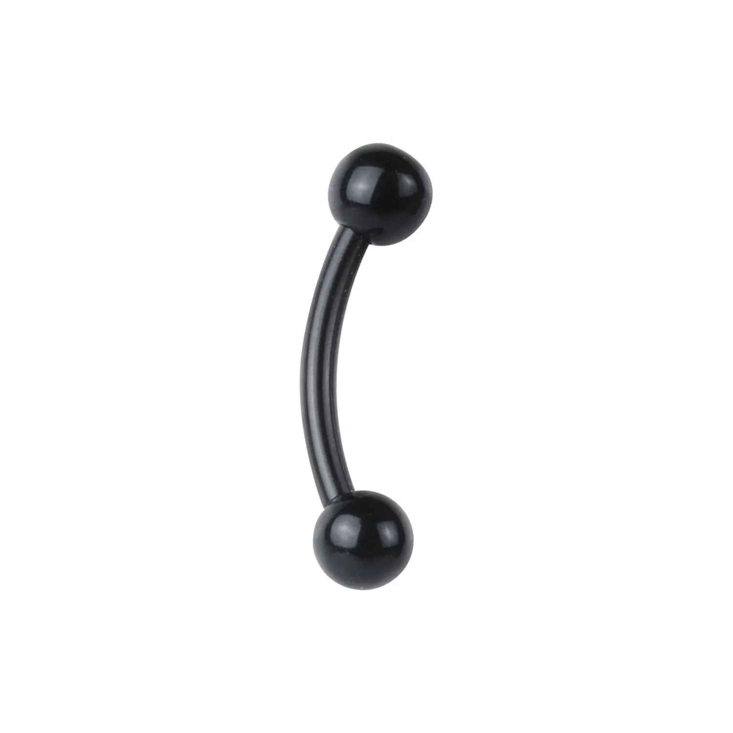 Bioplast Black Curved Barbell With Acrylic Balls Retainer - 1.2 mm Bioplast Black Curved Barbell With Acrylic Balls Retainer - 1.2 mm