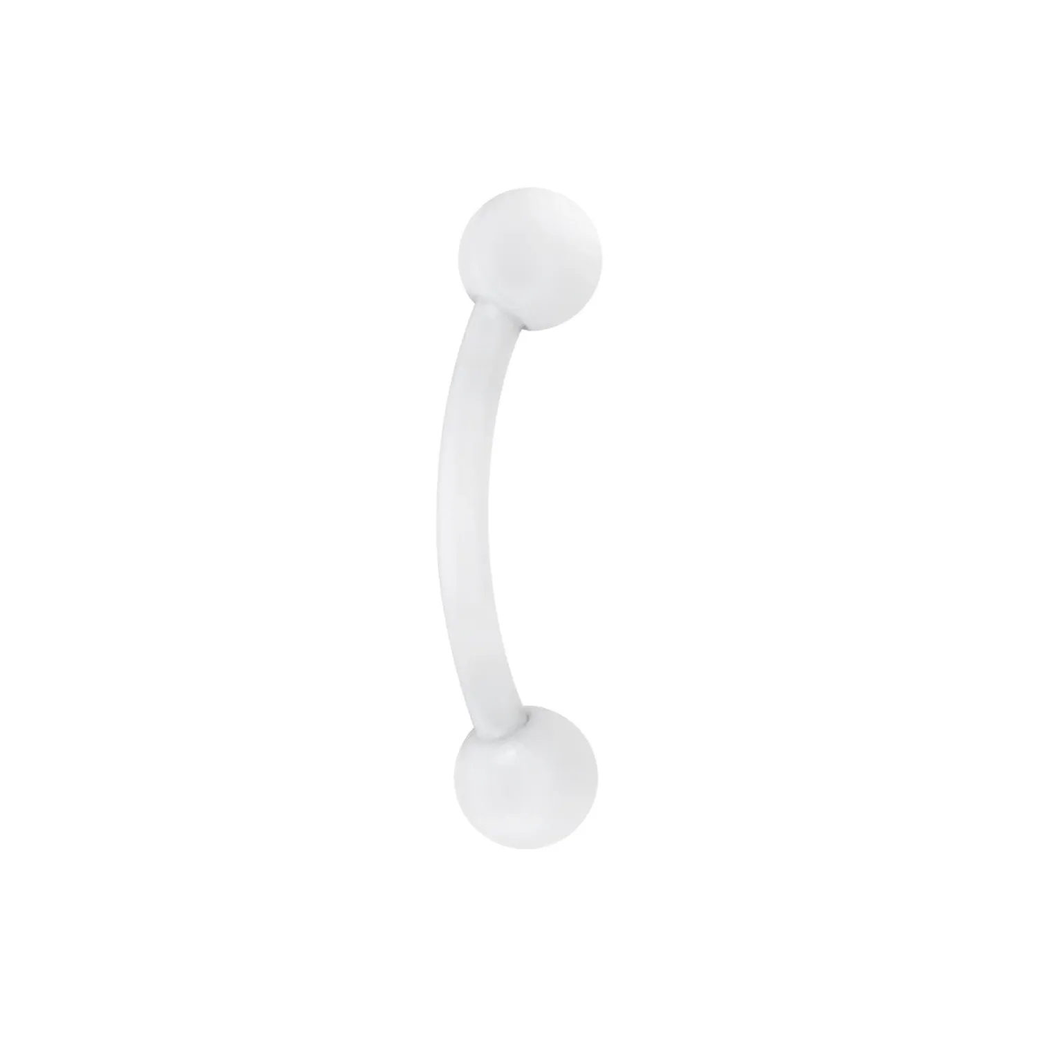 Bioplast Clear Curved Barbell With Acrylic Balls Retainer - 1.2 mm