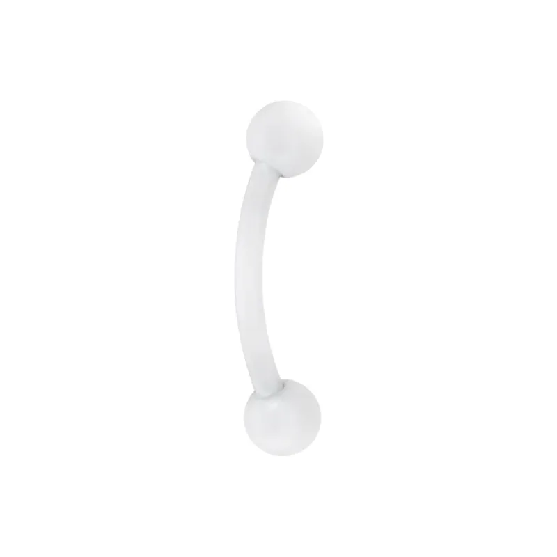 Bioplast Clear Curved Barbell With Acrylic Balls Retainer - 1.2 mm