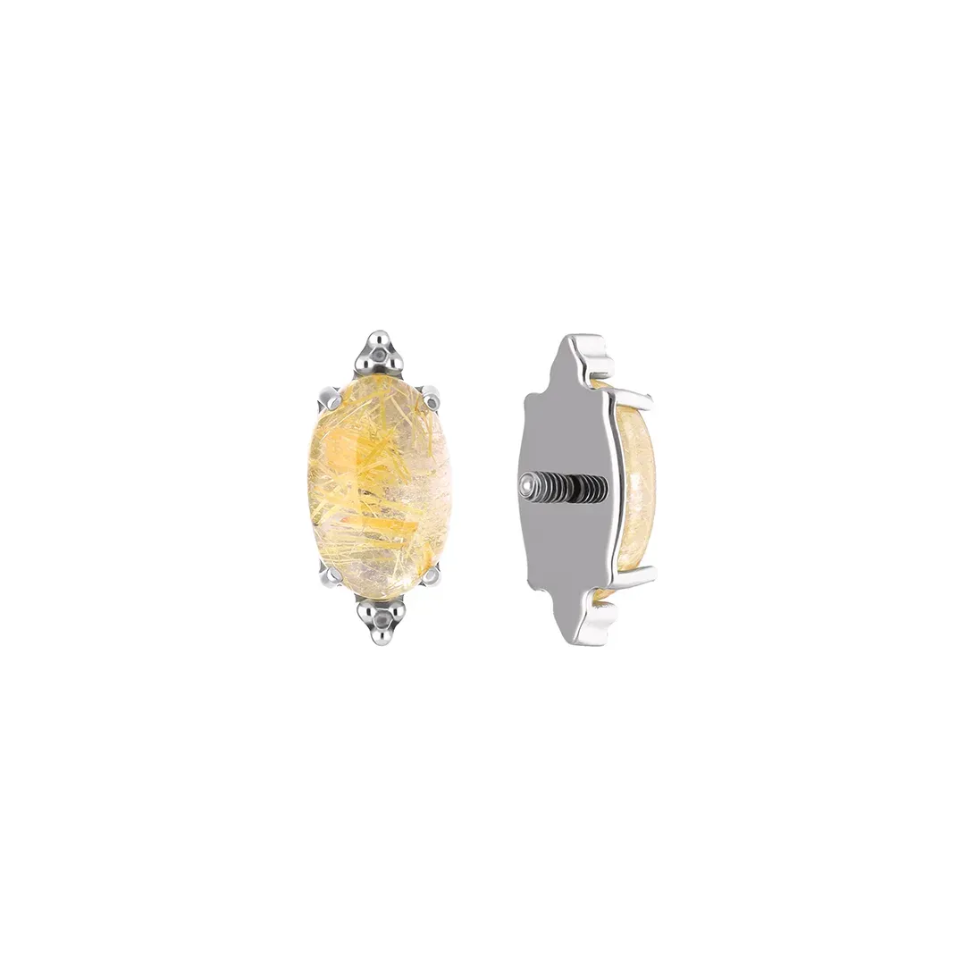 Tremun Titanium Threaded End Nola - Rutilated Quartz Tremun Titanium Threaded End Nola - Rutilated Quartz