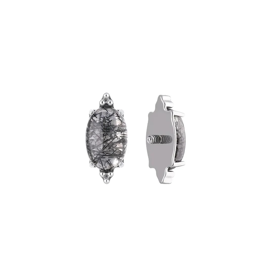 Tremun Titanium Threaded End Nola - Tourmalated Quartz Tremun Titanium Threaded End Nola - Tourmalated Quartz