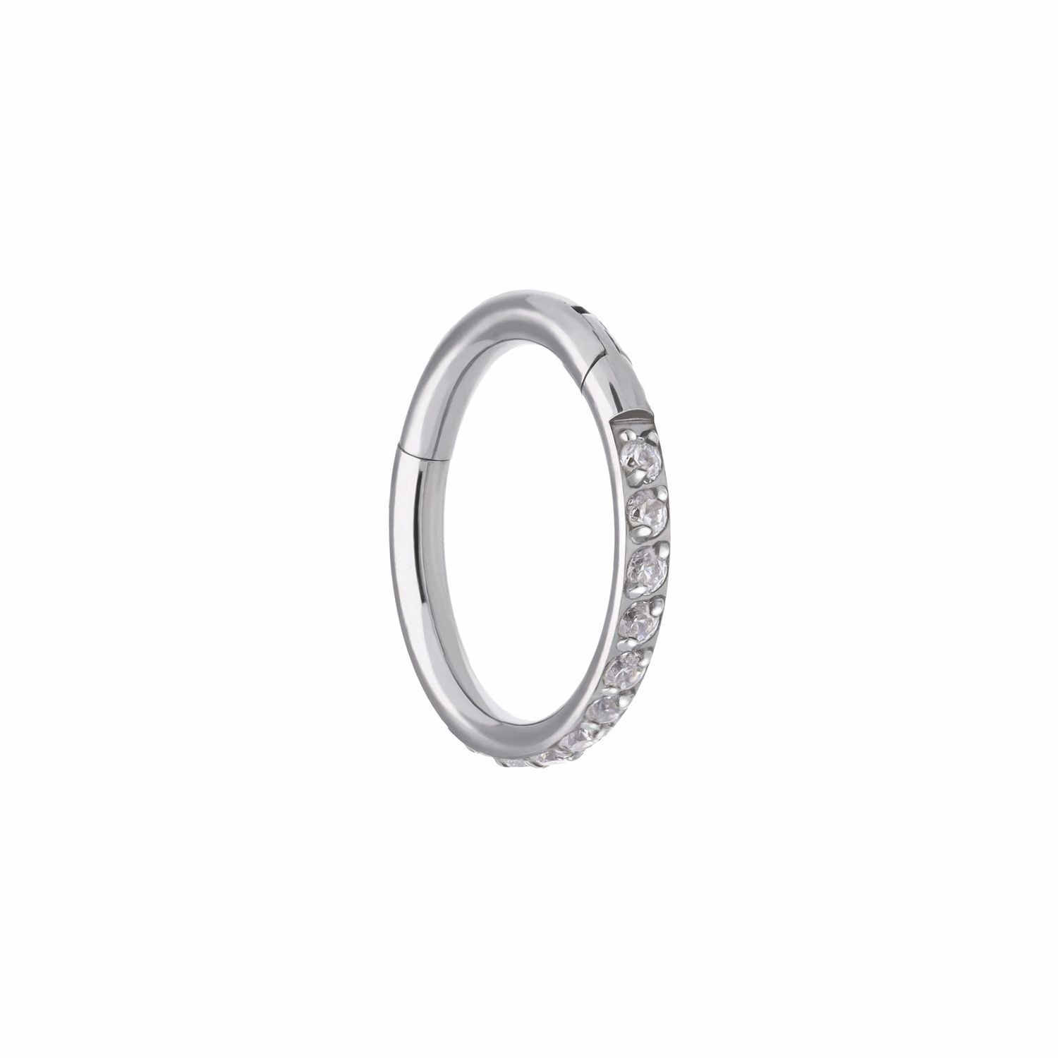 Tremun Titanium Side Set Gem Clicker - White CZ Tremun Titanium Side Set Gem Clicker - White CZ