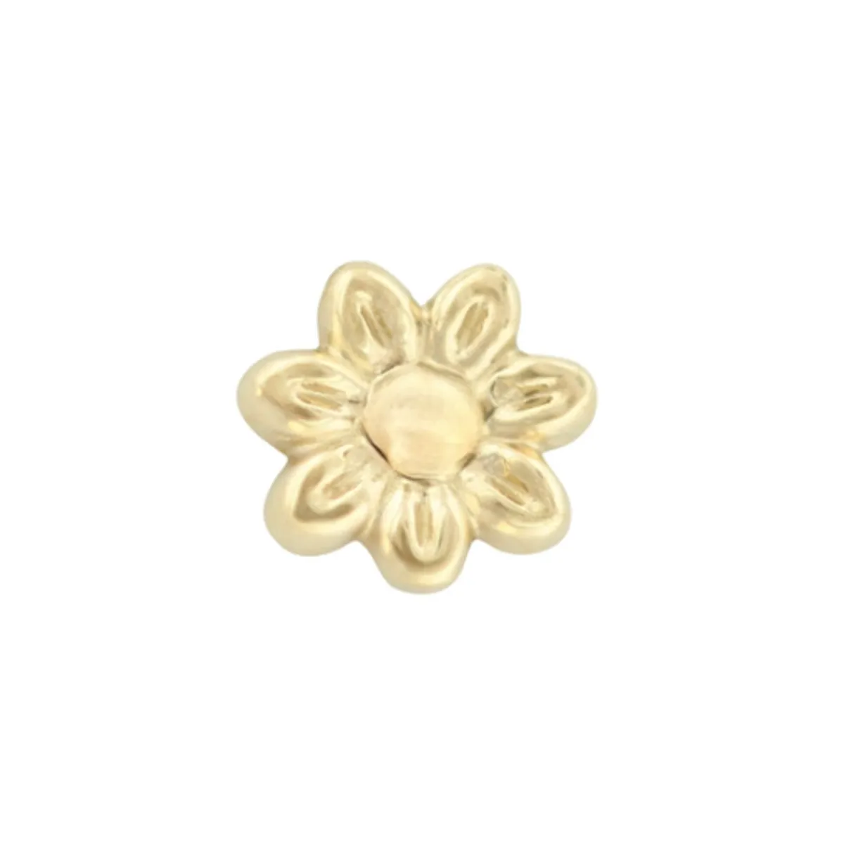 Industrial Strength 18K Solid Yellow Gold Threadless Flower End - 3 mm Industrial Strength 18K Solid Yellow Gold Threadless Flower End - 3 mm