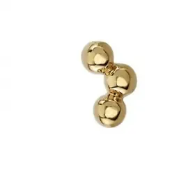 BVLA 14K Solid Yellow Gold Threaded Tri Bead Arc BVLA 14K Solid Yellow Gold Threaded Tri Bead Arc