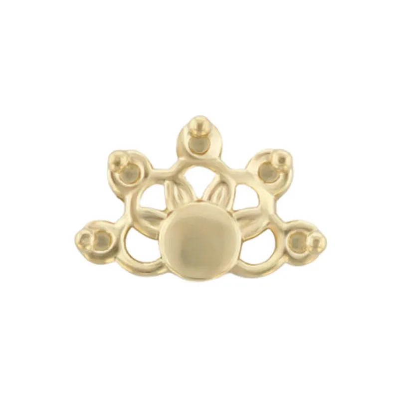 Industrial Strength 18K Solid Yellow Gold Threadless Half Lattice End