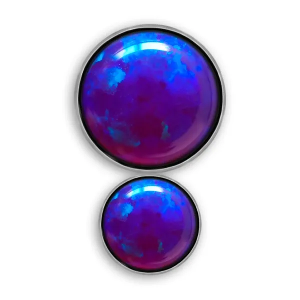 Inari Titanium Internally Threaded Double Faux-pal Cabochon - Purple Opal