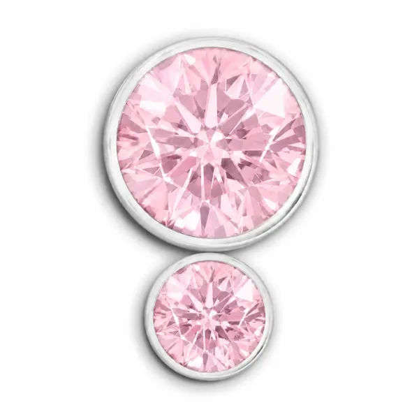 Inari Titanium Internally Threaded Double Facetted Gem - Pink CZ