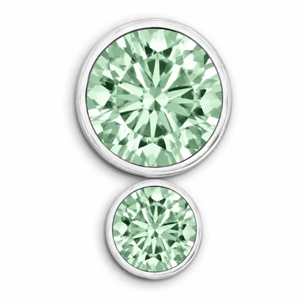 Inari Titanium Internally Threaded Double Facetted Gem - Light Green CZ