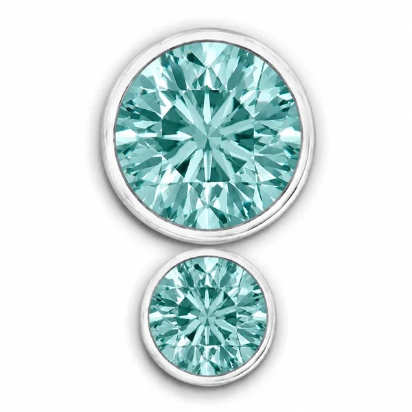 Inari Titanium Internally Threaded Double Facetted Gem - Mint CZ