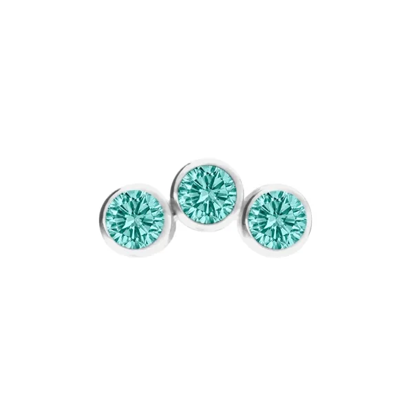 Inari Titanium Internally Threaded Mini Cluster 3 Gems - Mint CZ