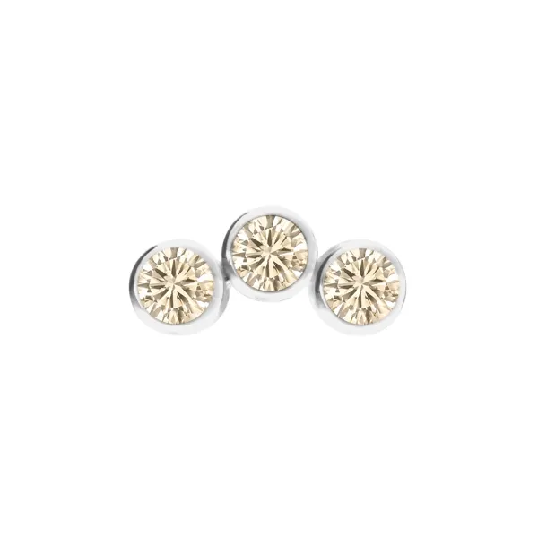 Inari Titanium Internally Threaded Mini Cluster 3 Gems - Champagne CZ