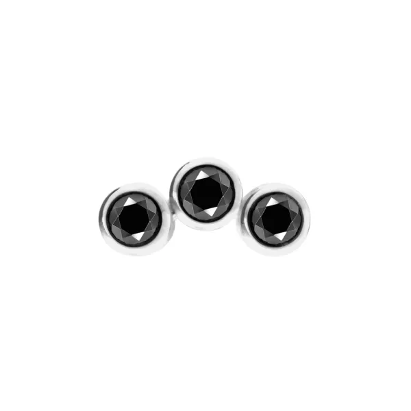 Inari Titanium Internally Threaded Mini Cluster 3 Gems - Black CZ Inari Titanium Internally Threaded Mini Cluster 3 Gems - Black CZ