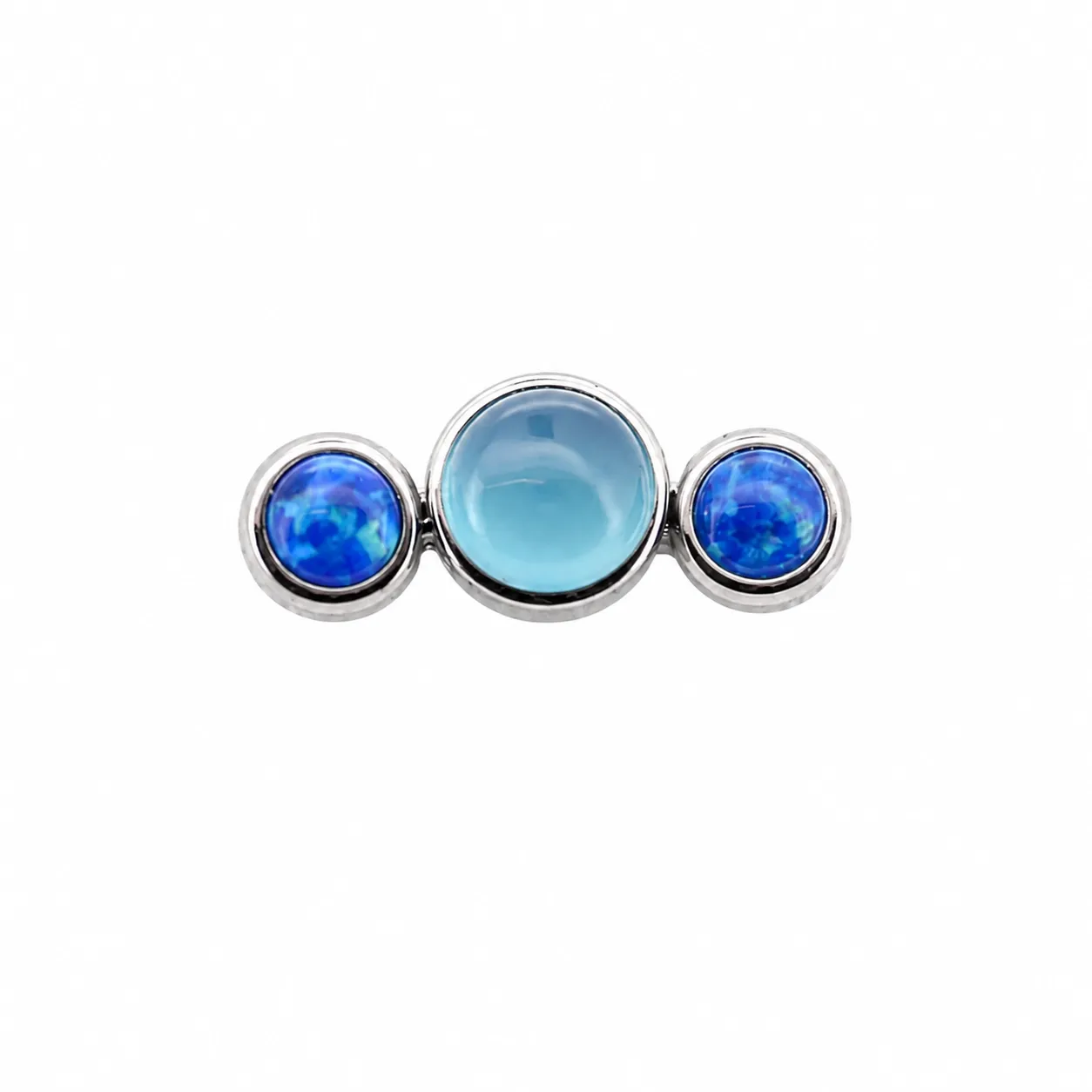 Inari Threadless Cluster Cabochon End - Blue Agate & Royal Blue Faux-pal Inari Threadless Cluster Cabochon End - Blue Agate & Royal Blue Faux-pal