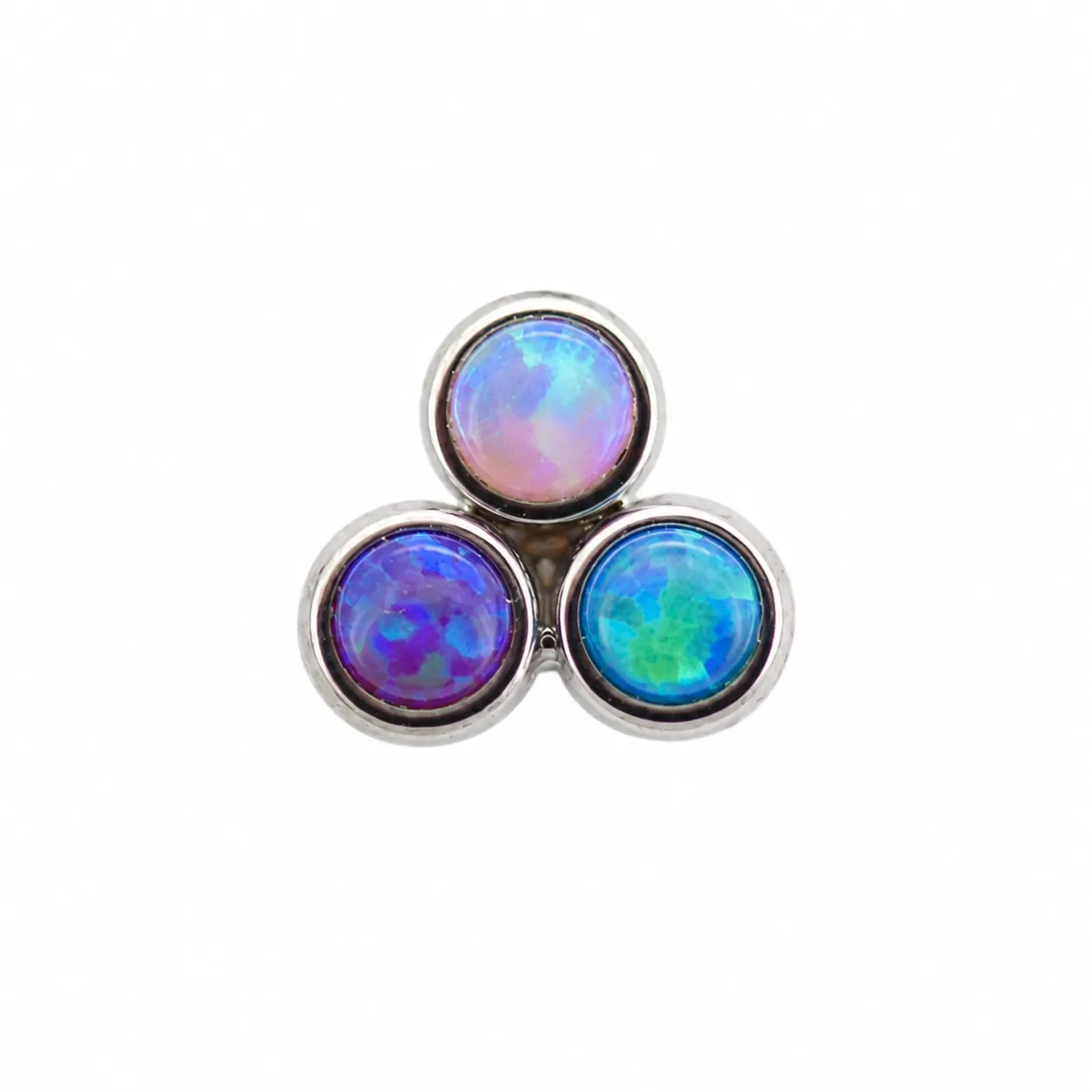 Inari Threadless Cluster Cabochon End - Angel Skin, Peacock Blue & Sleepy Lavender Faux-pal Inari Threadless Cluster Cabochon End - Angel Skin, Peacock Blue & Sleepy Lavender Faux-pal