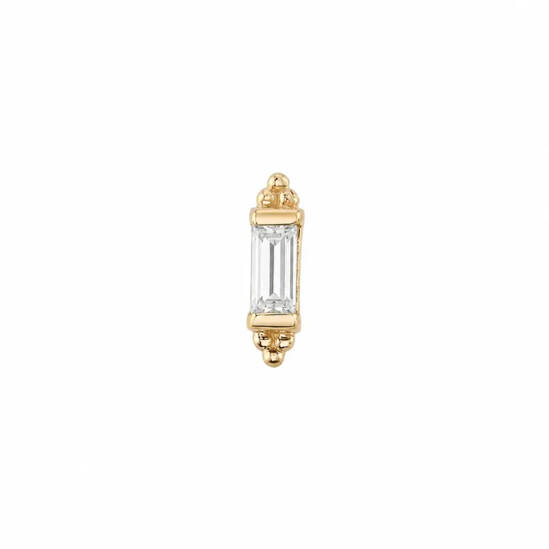 BVLA 14K Solid Yellow Gold Threaded Siva - White Zirconia
