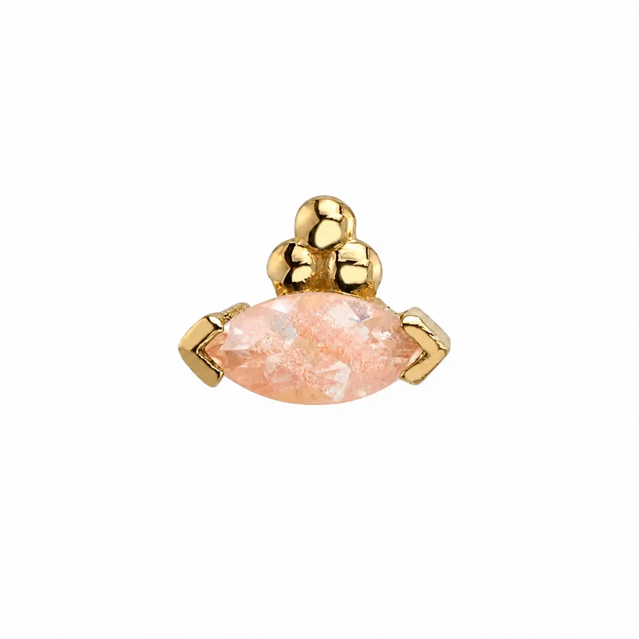 BVLA Marquise V-Prong with Tri Bead Accent Threaded End
