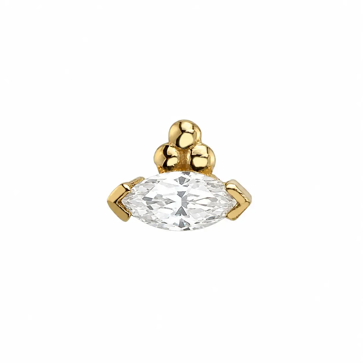 BVLA Marquise V-Prong with Tri Bead Accent Threaded End BVLA Marquise V-Prong with Tri Bead Accent Threaded End
