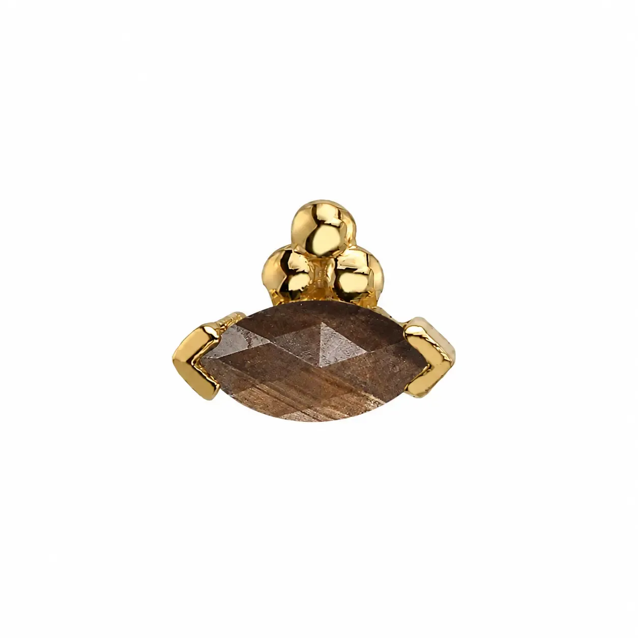 BVLA Marquise V-Prong with Tri Bead Accent Threaded End