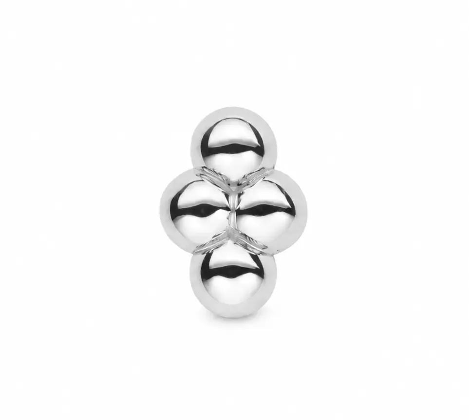 Alchemy Adornment 14K White Gold Internally Threaded End – Four Bead (3 x 4.3 mm) Alchemy Adornment 14K White Gold Internally Threaded End – Four Bead (3 x 4.3 mm)