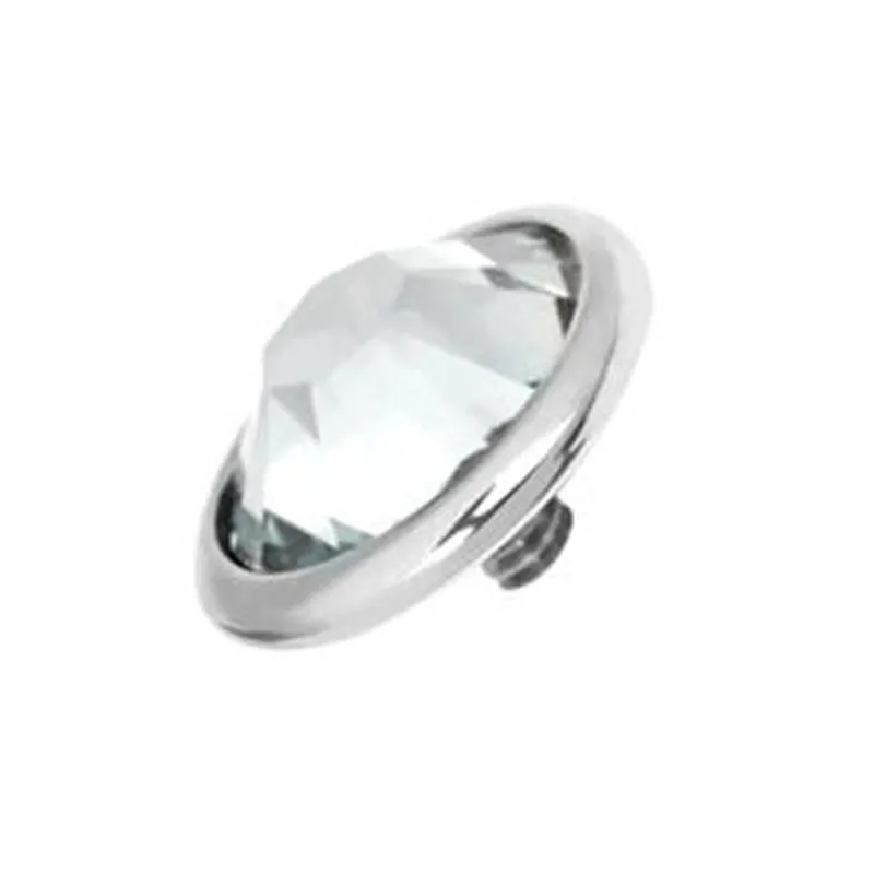 1.6 mm Internally Threaded Flat Back Gem - White CZ