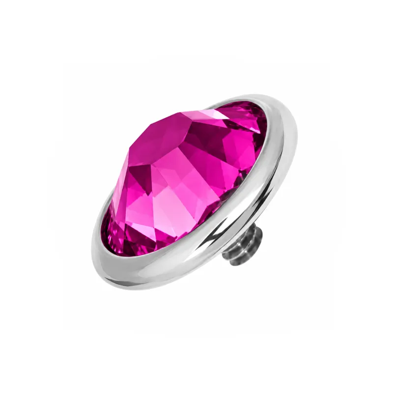 1.6 mm Internally Threaded Flat Back Gem - Fuchsia CZ