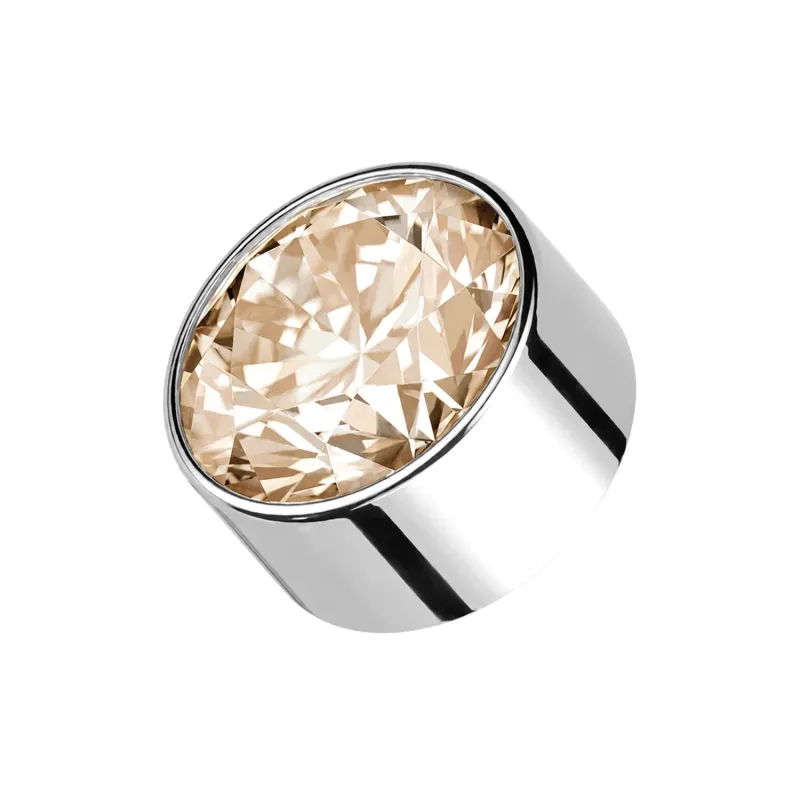 1.6 mm Internally Threaded Bezel Set Gem - Champagne CZ