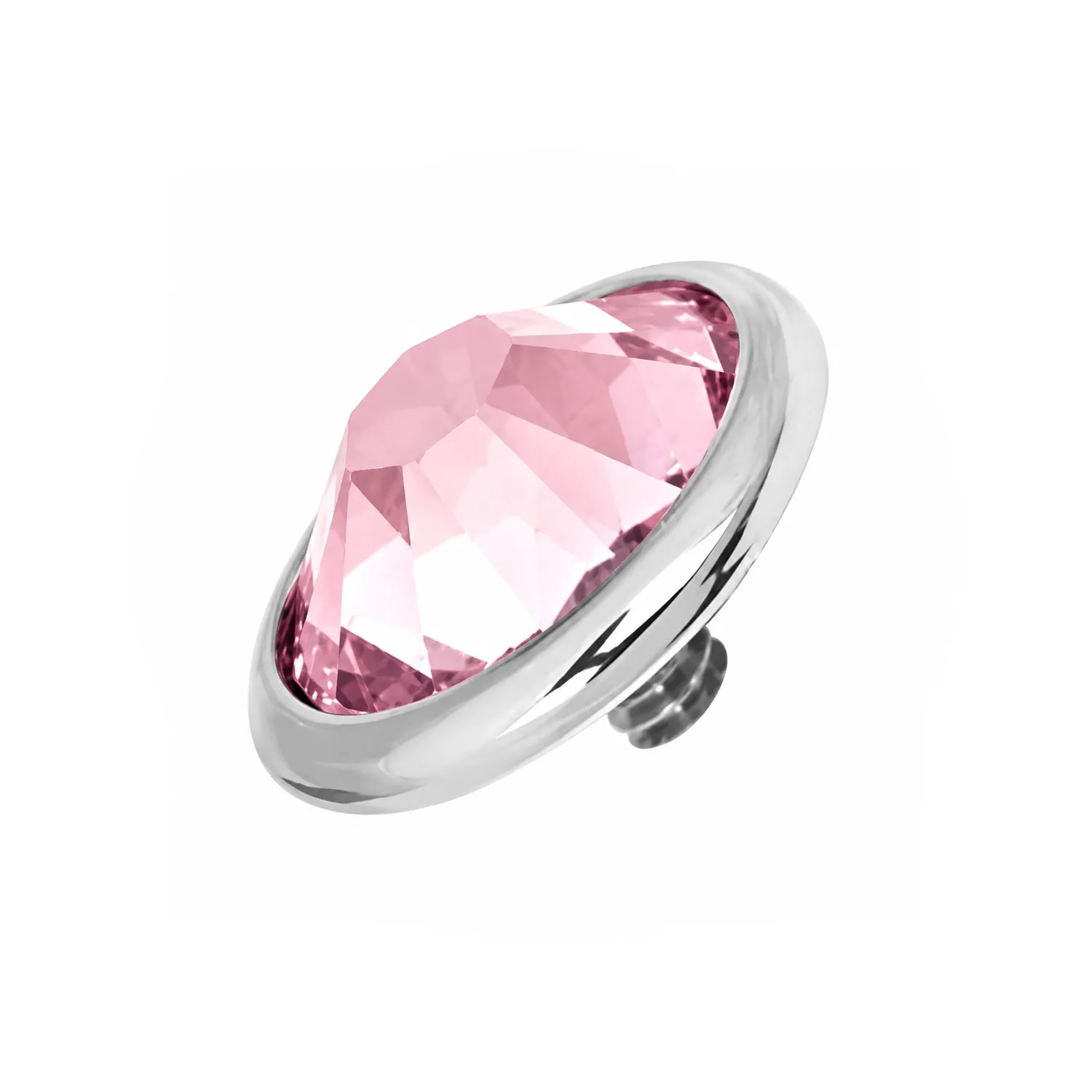 1.6 mm Internally Threaded Flat Back Gem - Pink CZ