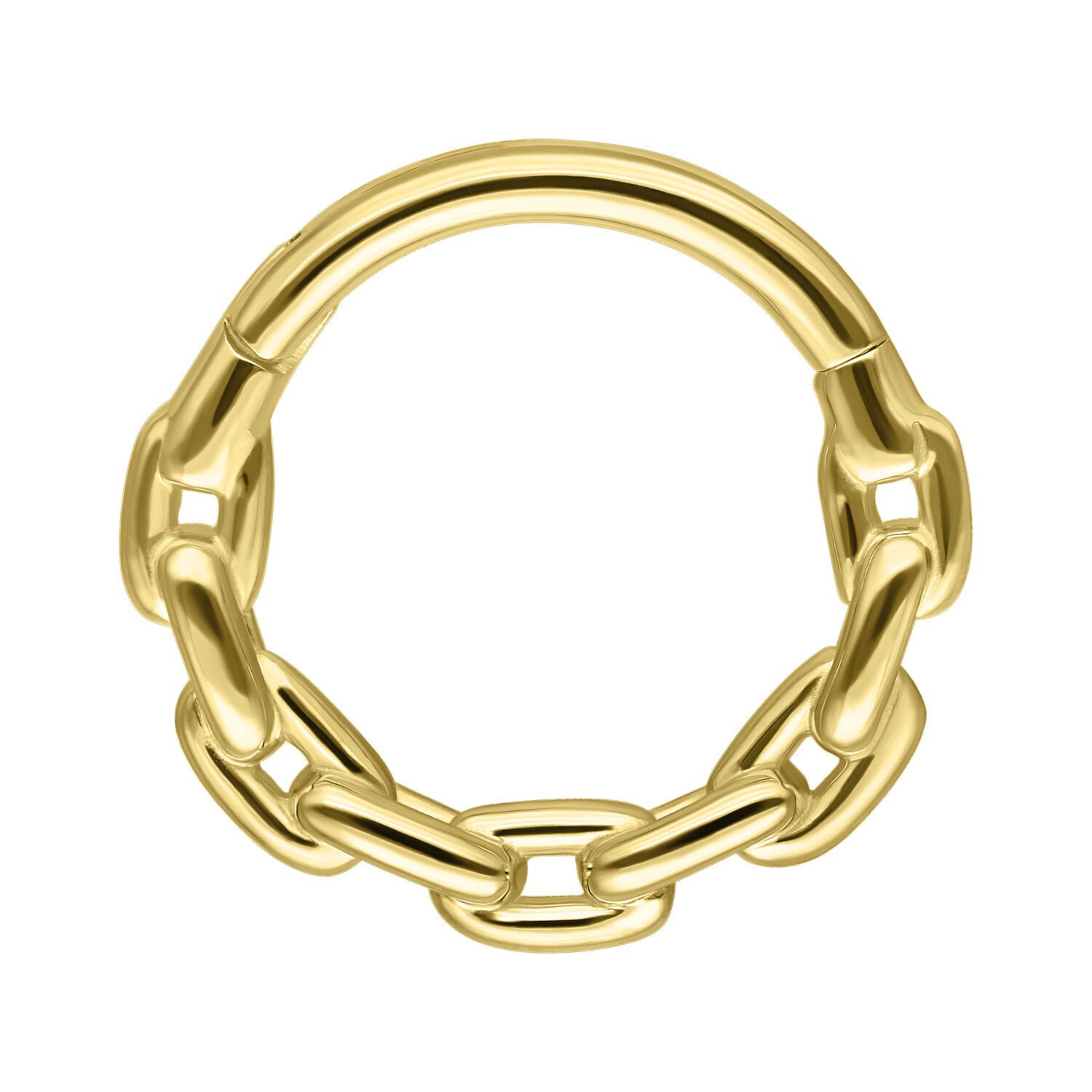 14K Yellow Gold Chain Clicker Ring 1.2 x 10MM 14K Yellow Gold Chain Clicker Ring 1.2 x 10MM