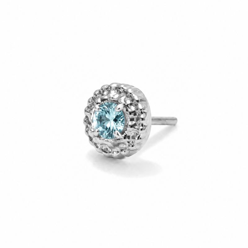 Tawapa Titanium Threadless End - Rosebud Aquamarine