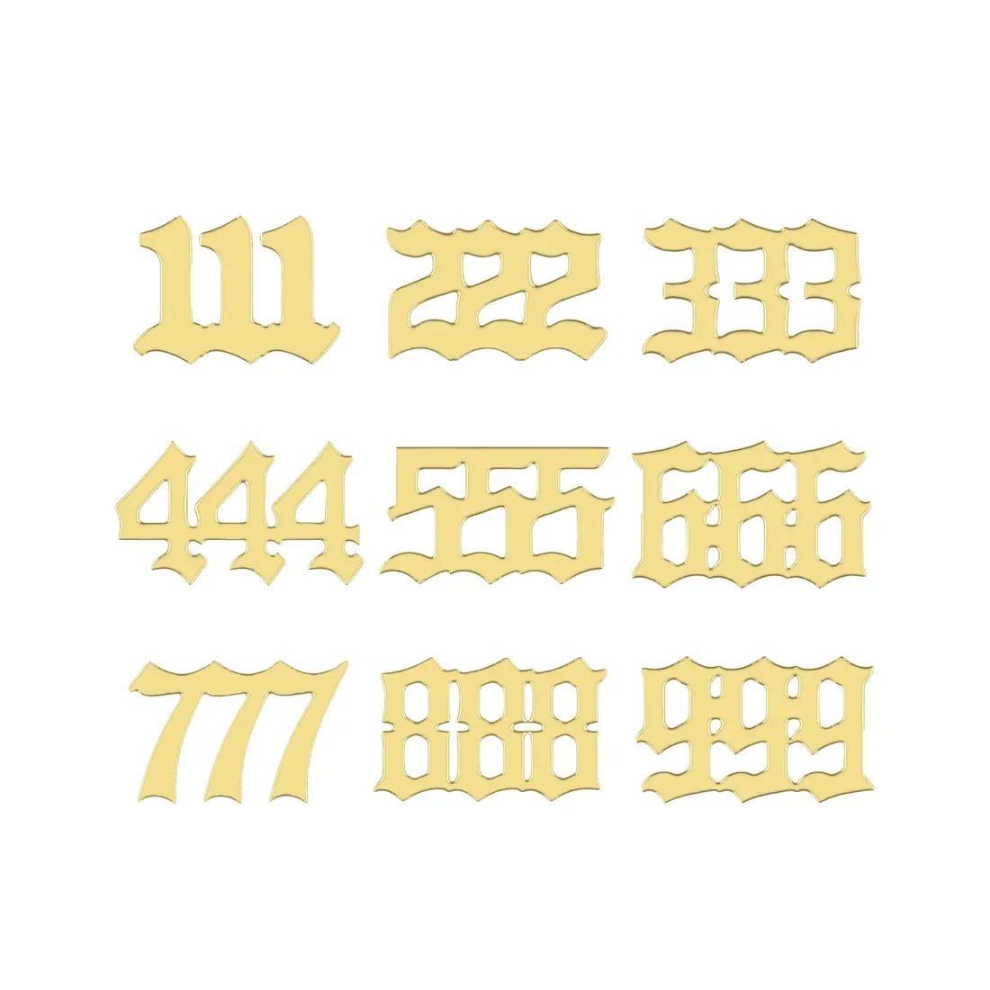 Norvoch 14K Solid Yellow Gold Threadless Angel Numbers Norvoch 14K Solid Yellow Gold Threadless Angel Numbers